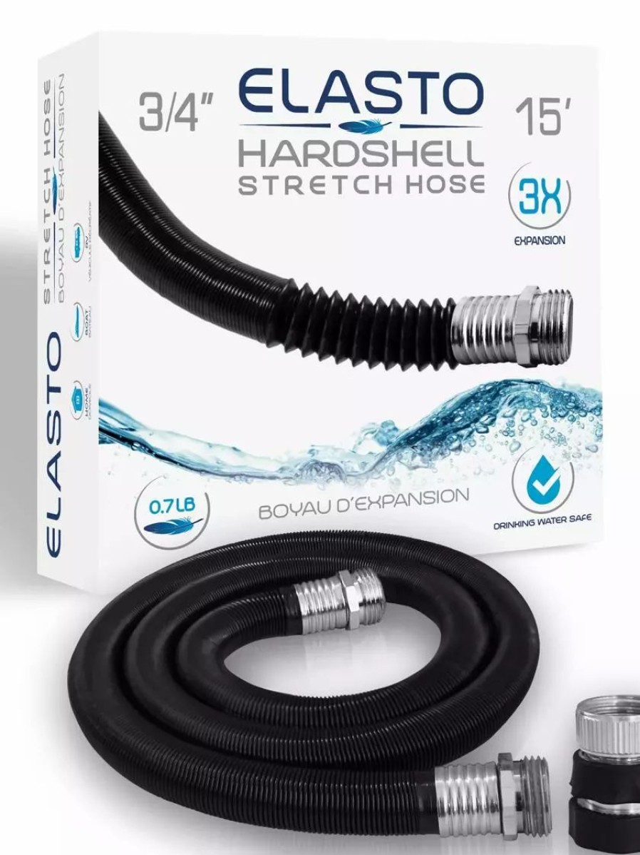 Watering & Irrigation * | Gsc 3/4 Elasto Hardshell Stretch Hoses Black