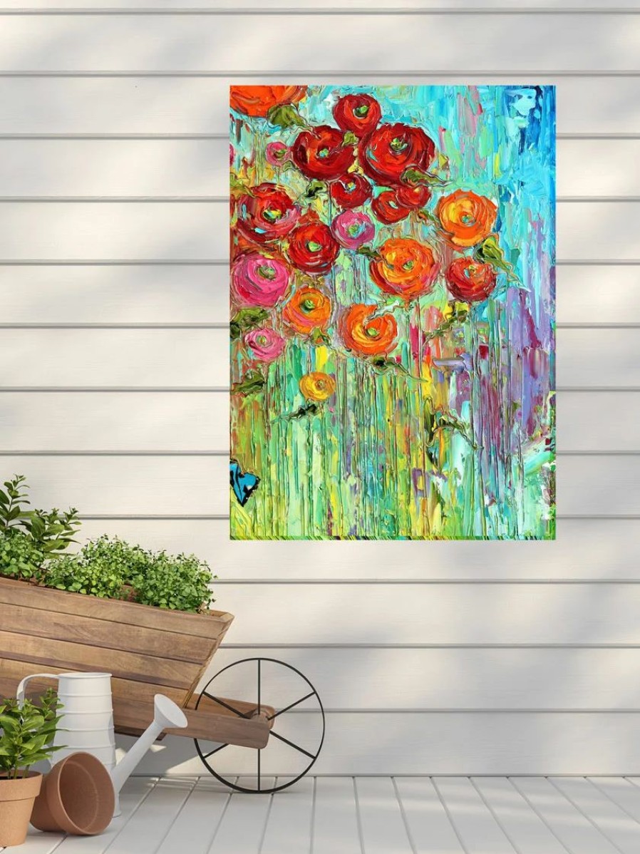 Yard & Garden Decor * | Gsc Poppies Outdoor Wall Art