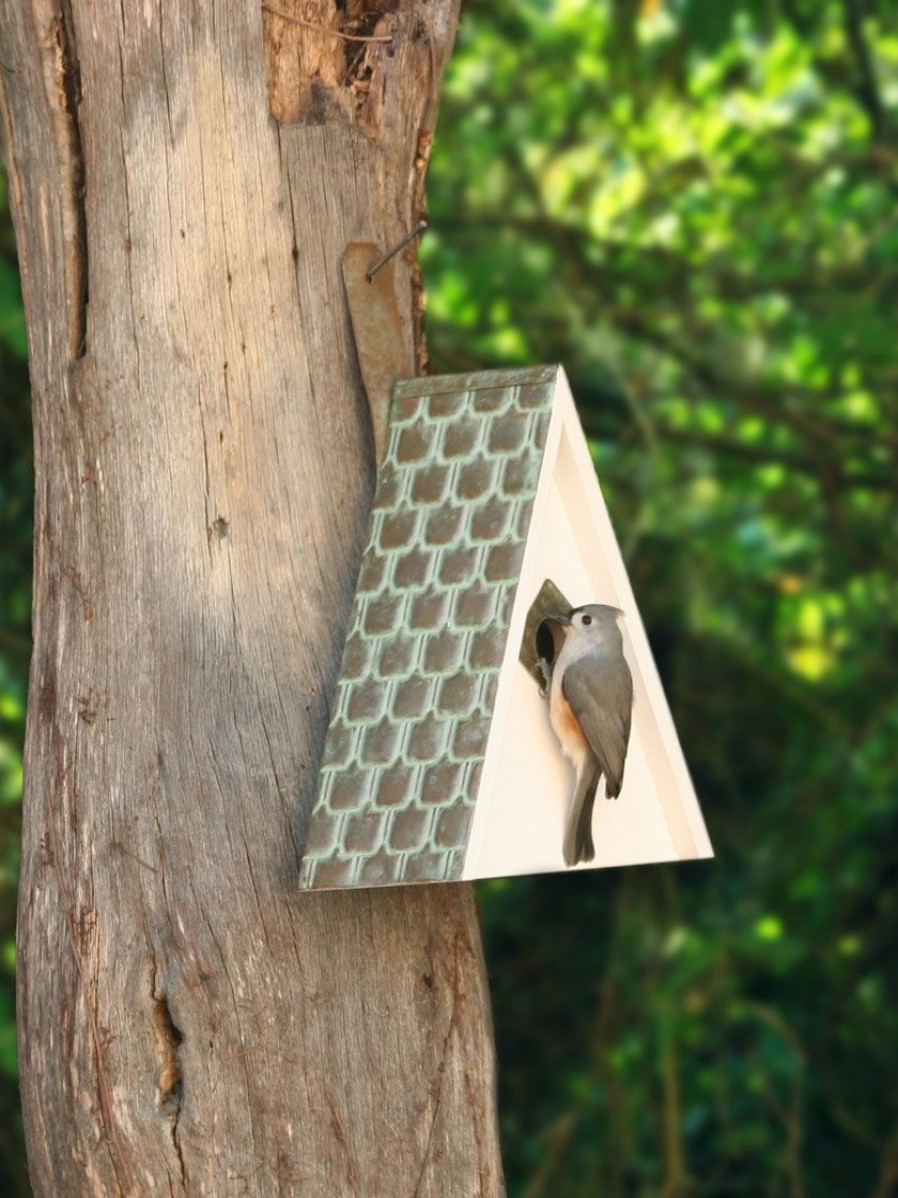 Backyard Habitat * | Gsc Swiss Chalet Bird House With Verdigris Copper Roof