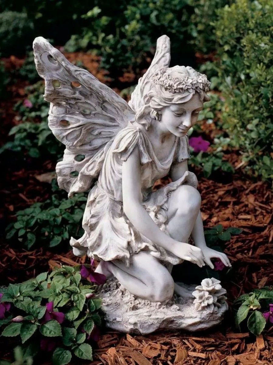 Yard & Garden Decor * | Prp Kneeling Fairy Garden Statue