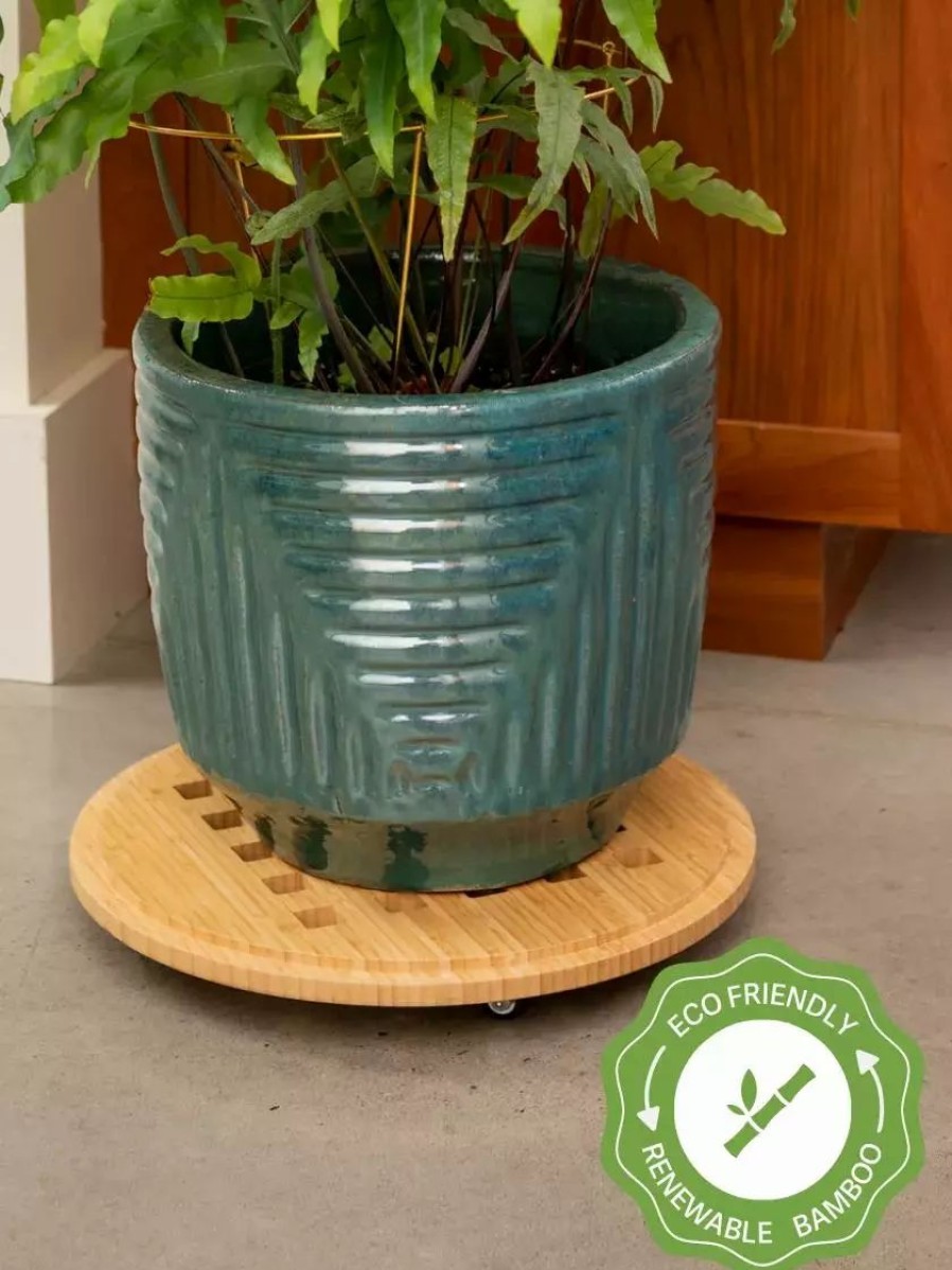 Indoor Garden * | Gsc Bamboo Plant Caddy Round, 15.75