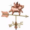 Yard & Garden Decor * | Gsc Flying Pig Cottage Copper Weathervane With Roof Mount