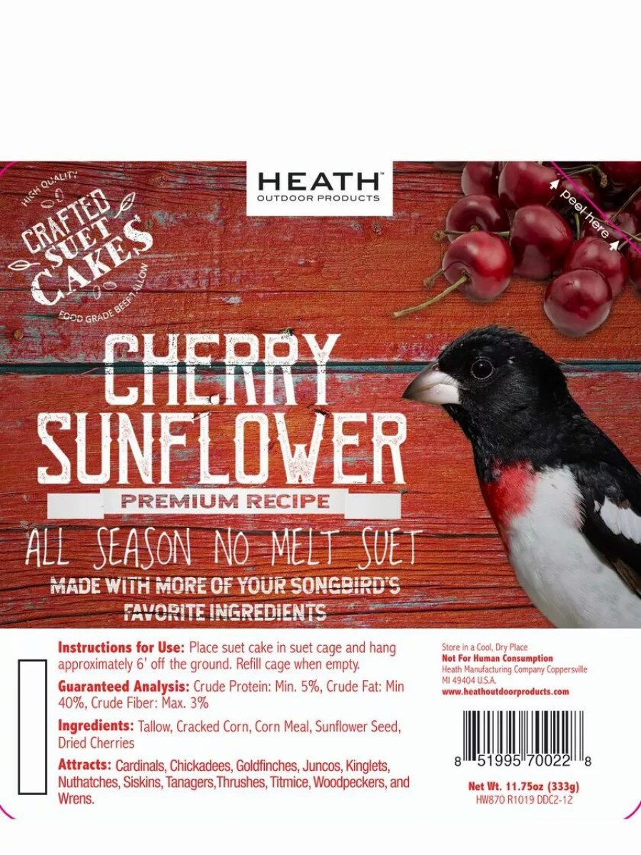 Backyard Habitat * | Gsc Cherry Sunflower Suet, 11.75 Oz, 12 Pack