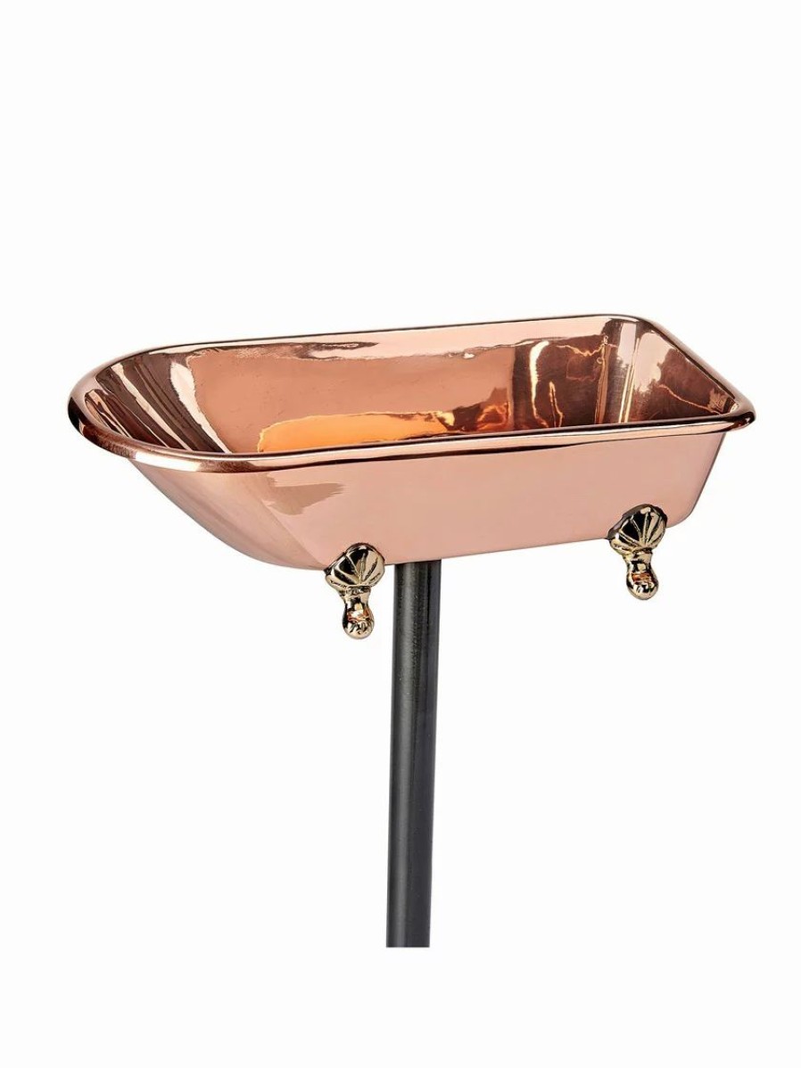 Backyard Habitat * | Gsc Copper Bathtub Birdbath