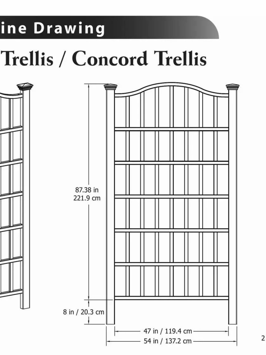 Yard & Garden Decor * | Gsc Grande Vinyl Trellis