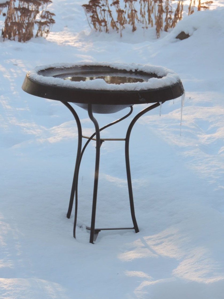 Backyard Habitat * | Gsc Birds Choice Heated Birdbath With Three Legged Black Stand