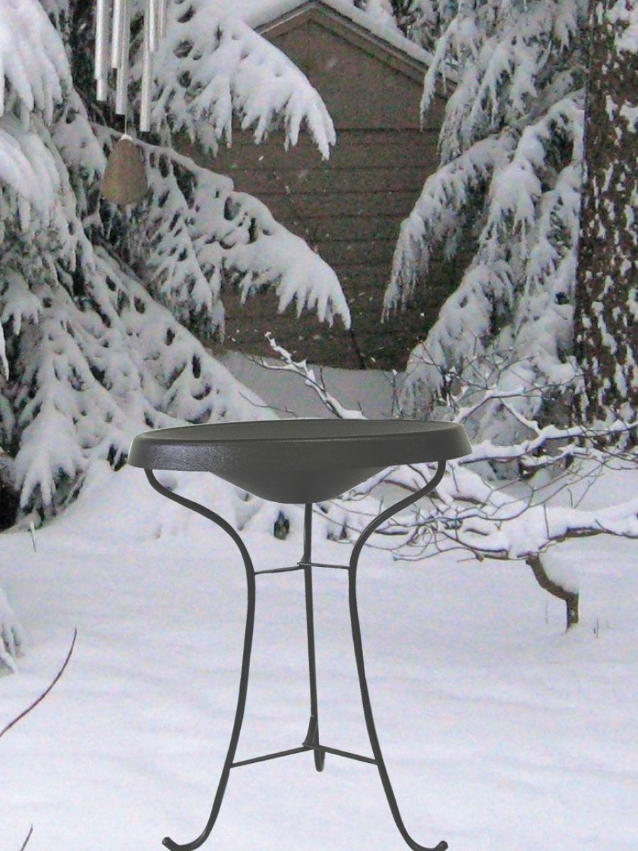 Backyard Habitat * | Gsc Birds Choice Heated Birdbath With Three Legged Black Stand