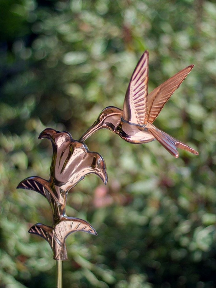 Yard & Garden Decor * | Gsc Hummingbird Cottage Copper Weathervane With Roof Mount