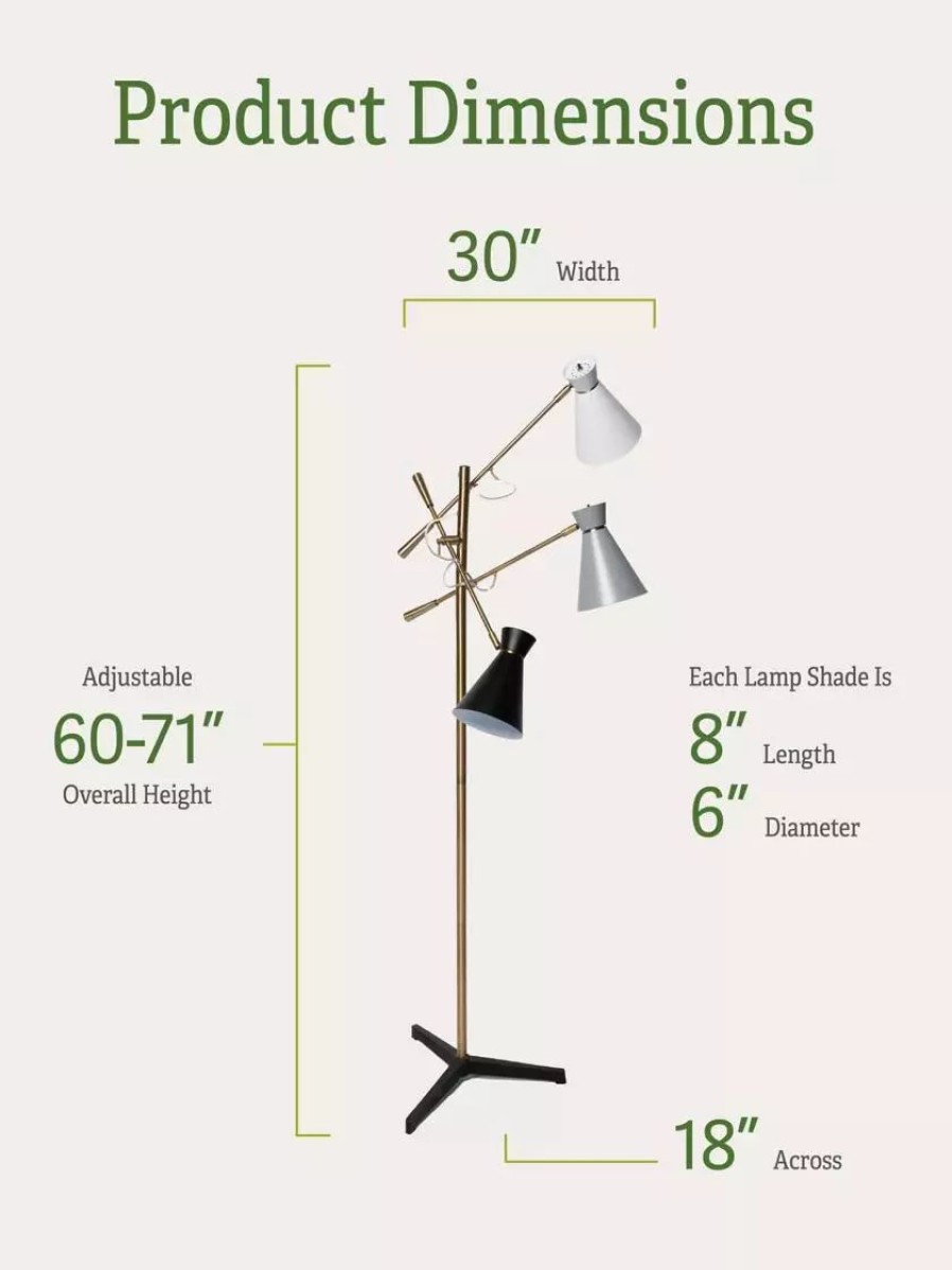 Indoor Garden * | Gsc Adjustable 3-Arm Grow Lamp