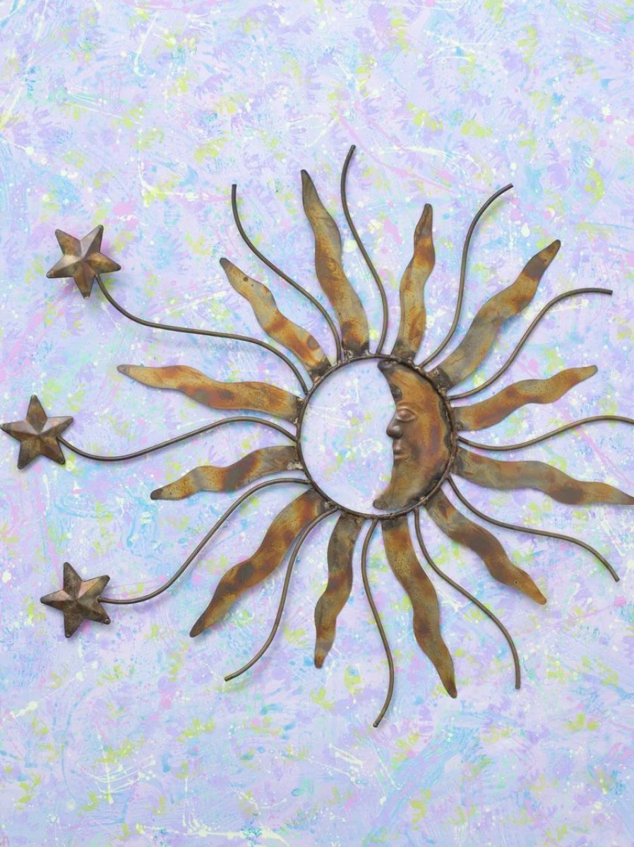 Yard & Garden Decor * | Gsc Sun, Moon & Stars Wall Decor