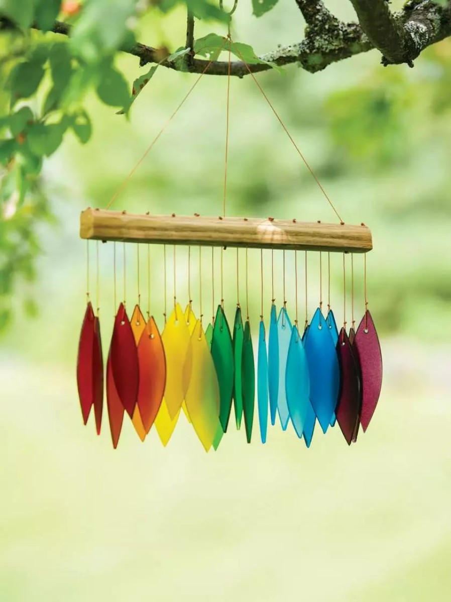 Yard & Garden Decor * | Gsc Glass Rainbow Wind Chimes