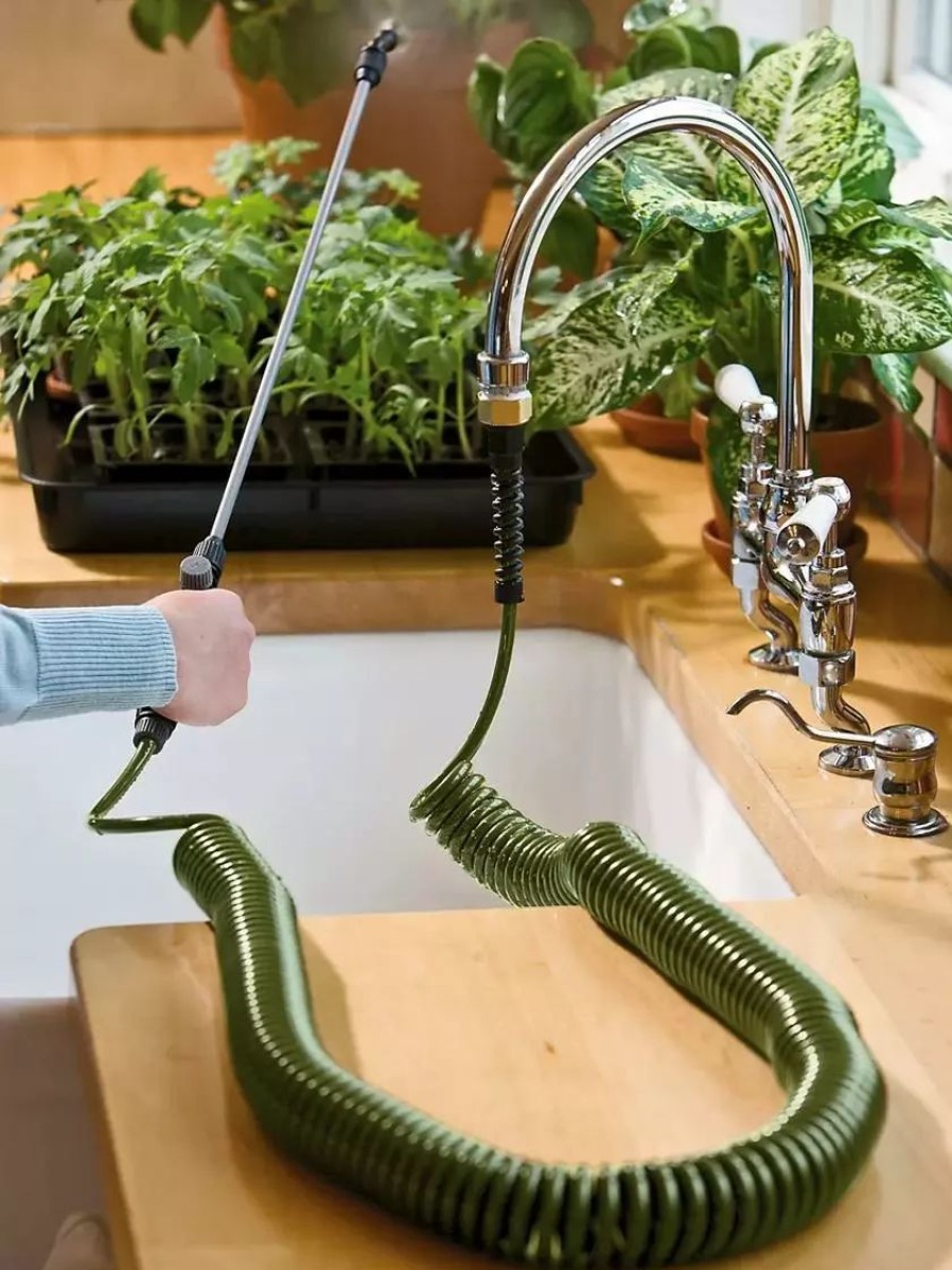 Indoor Garden * | Gsc Mini Coil Indoor Garden Hose With Sprayer