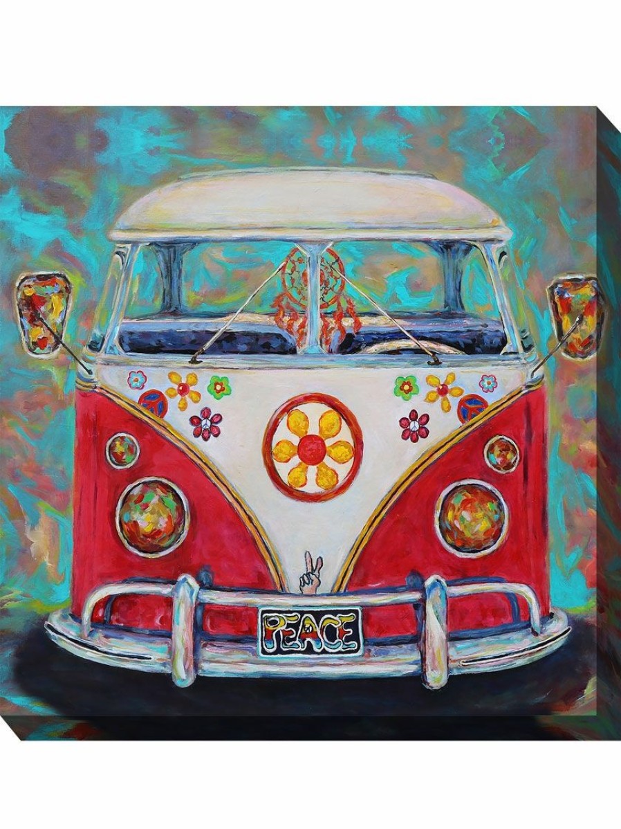 Yard & Garden Decor * | Gsc Hippy Van Outdoor Wall Art,