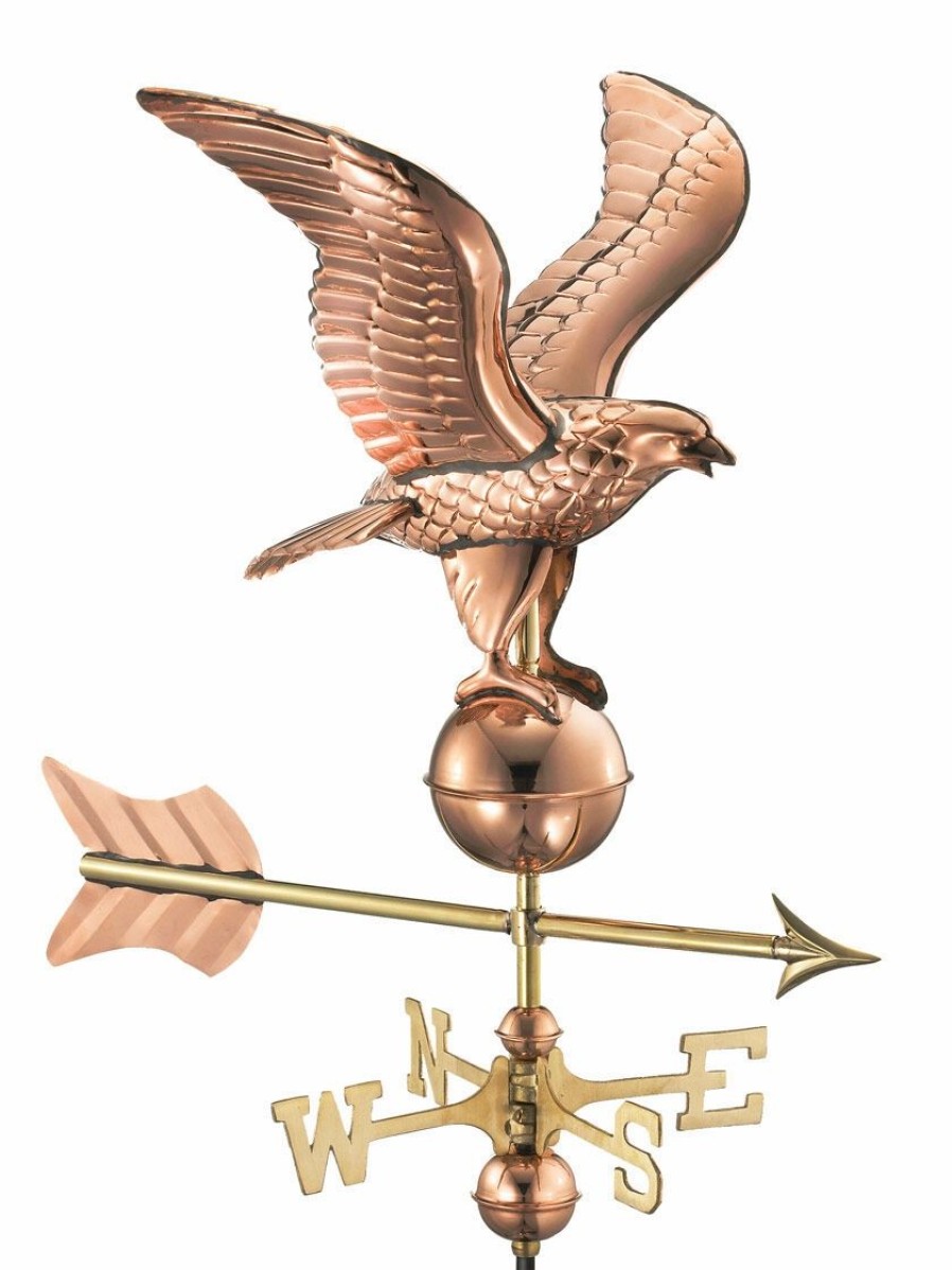 Yard & Garden Decor * | Gsc Eagle Garden Copper Weathervane With Pole