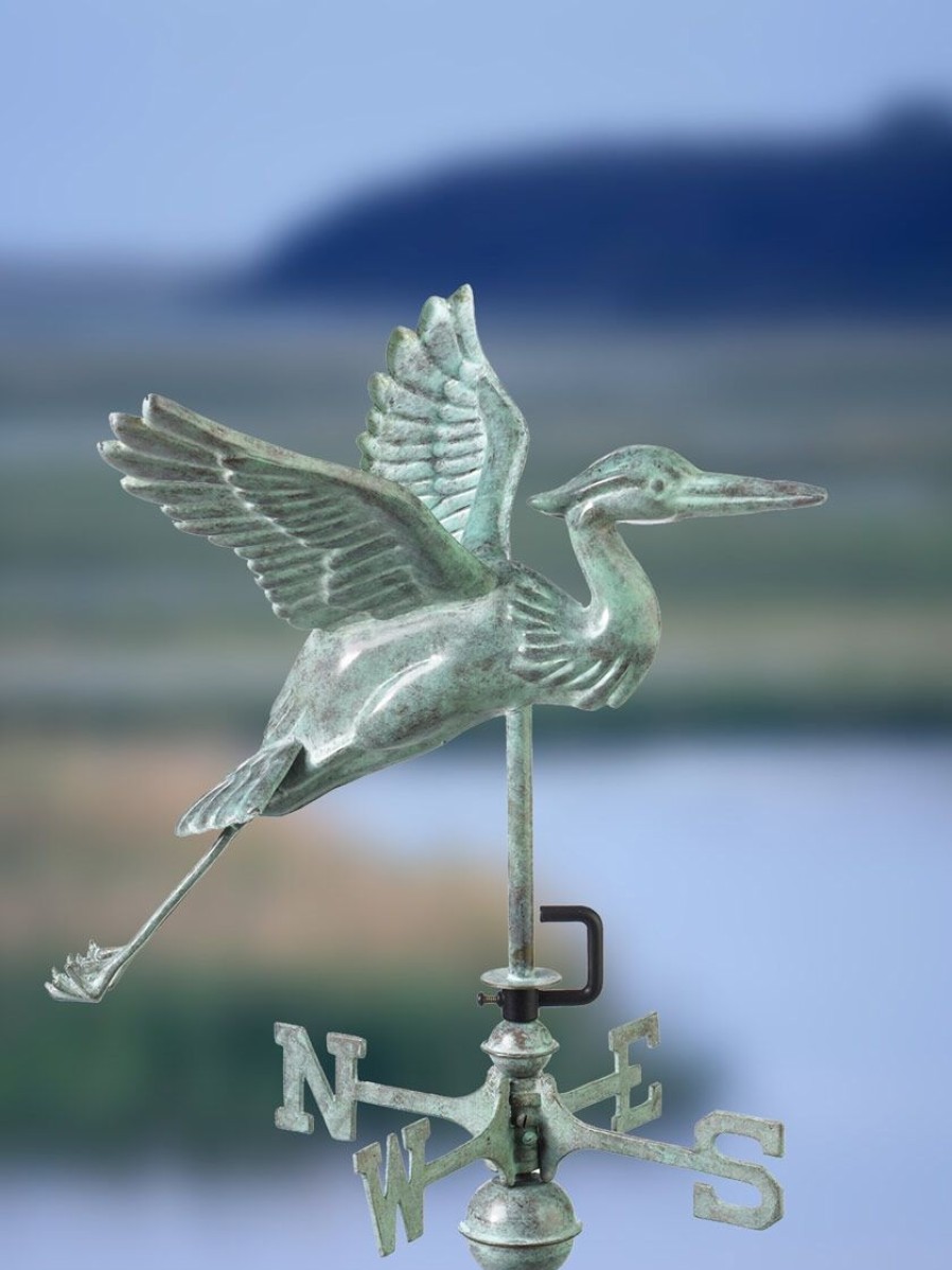 Yard & Garden Decor * | Gsc Blue Heron Cottage Weathervane