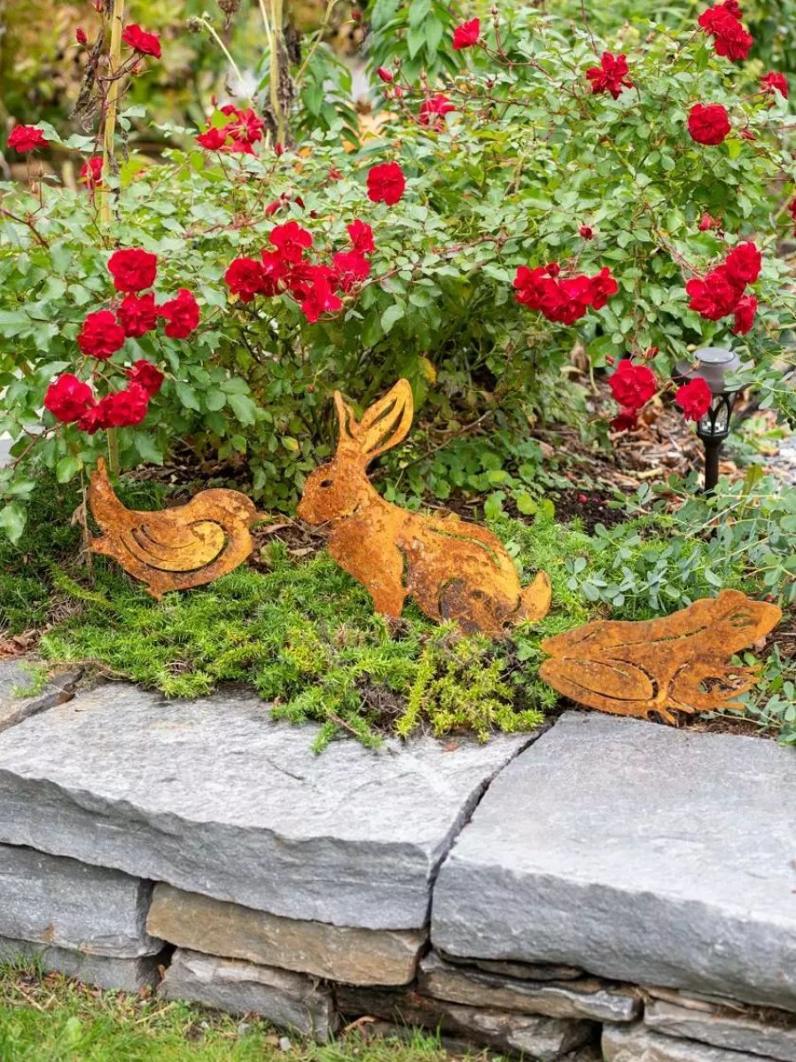 Yard & Garden Decor * | Gsc Corten Steel Animal Garden Stakes