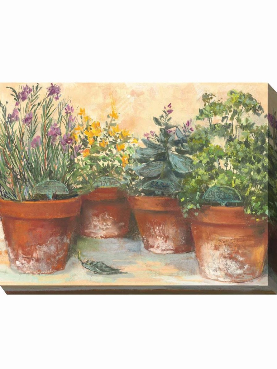 Yard & Garden Decor * | Gsc Herb Pots Outdoor Wall Art