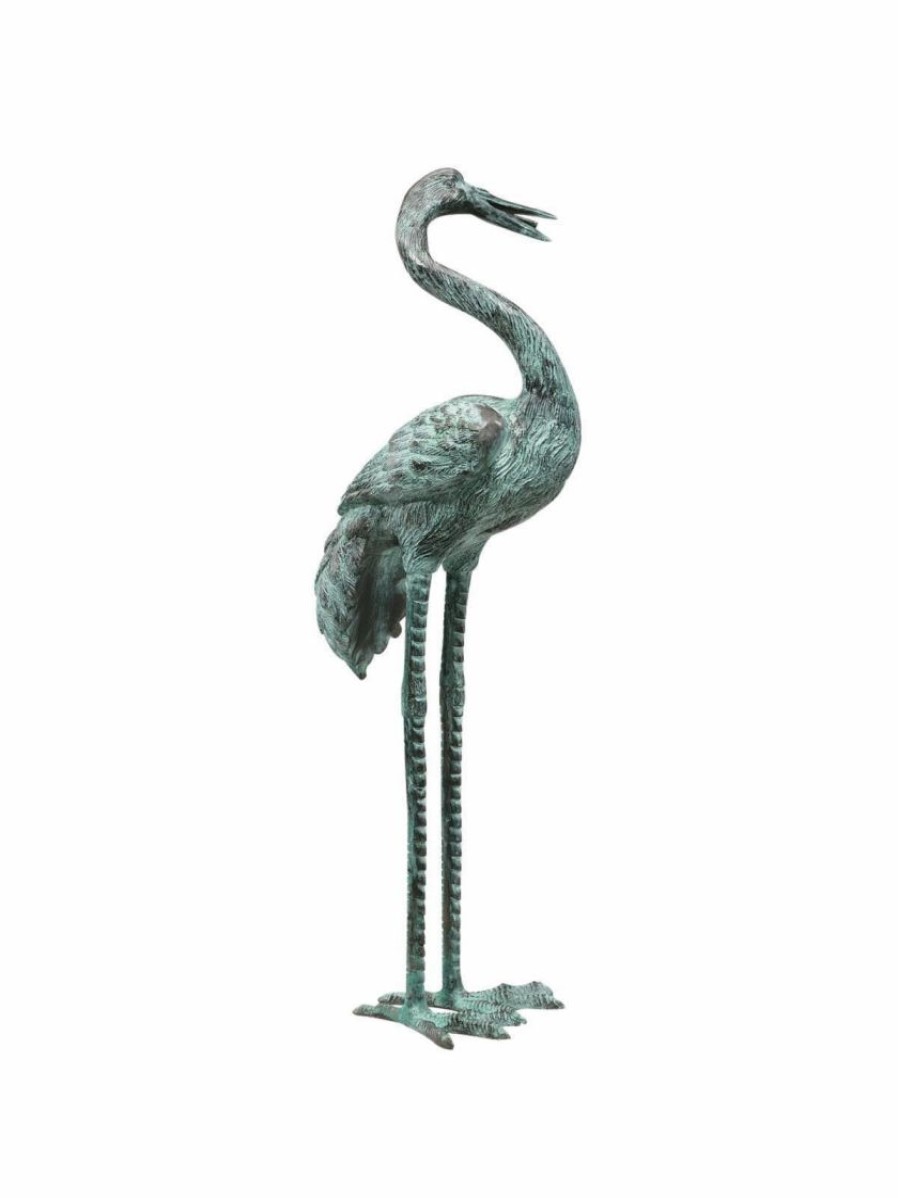 Yard & Garden Decor * | Gsc Bronze Crane Statues, Large