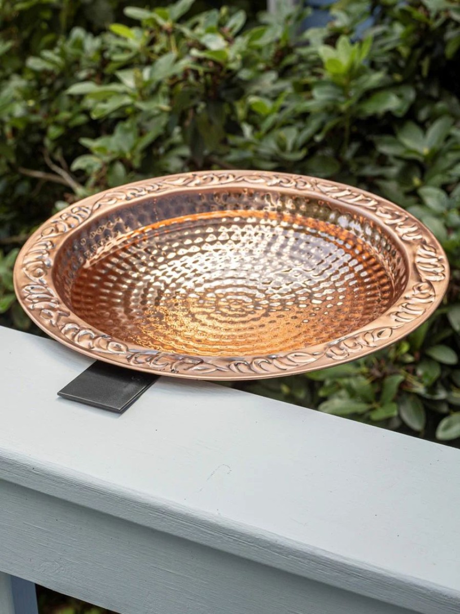 Backyard Habitat * | Gsc Pure Copper Bird Bath Deck Mount