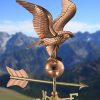 Yard & Garden Decor * | Gsc Eagle Cottage Copper Weathervane With Roof Mount