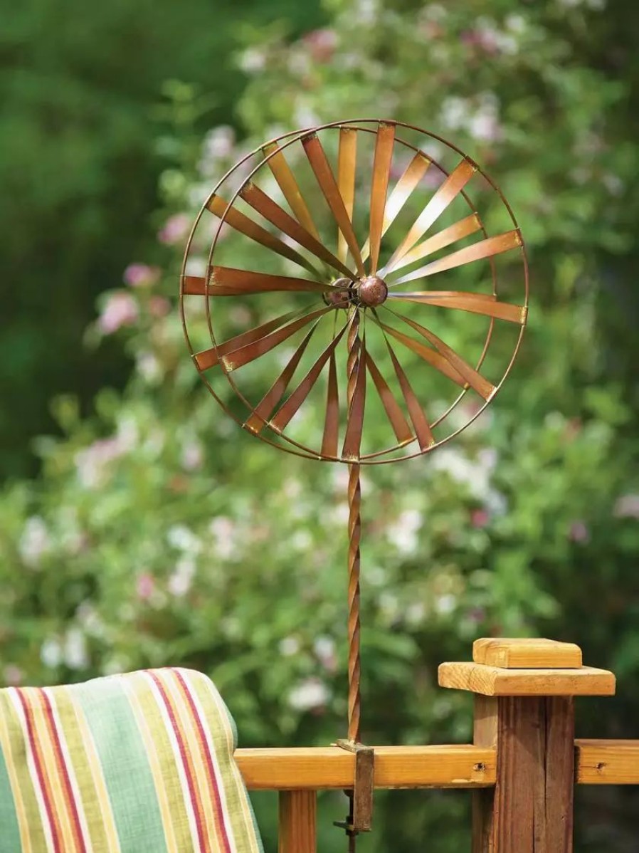 Yard & Garden Decor * | Gsc Wagon Wheel Clamp Wind Spinner, 14 Flamed