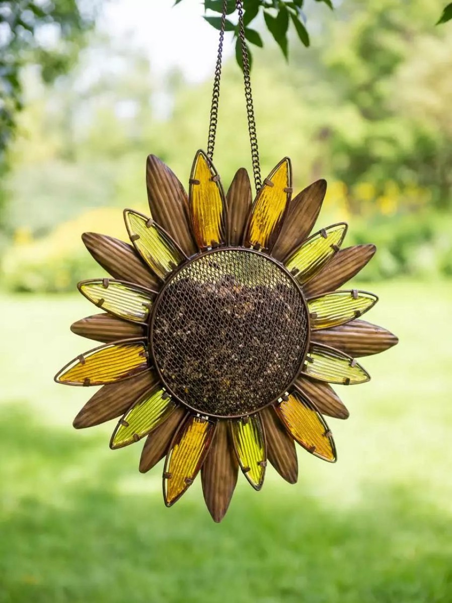 Backyard Habitat * | Gsc Glass Petal Sunflower Bird Feeder