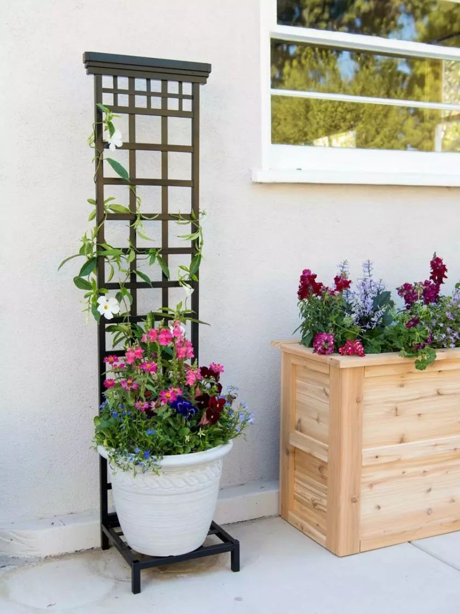 Indoor Garden * | Gsc Mission-Style Planter Stand With Trellis