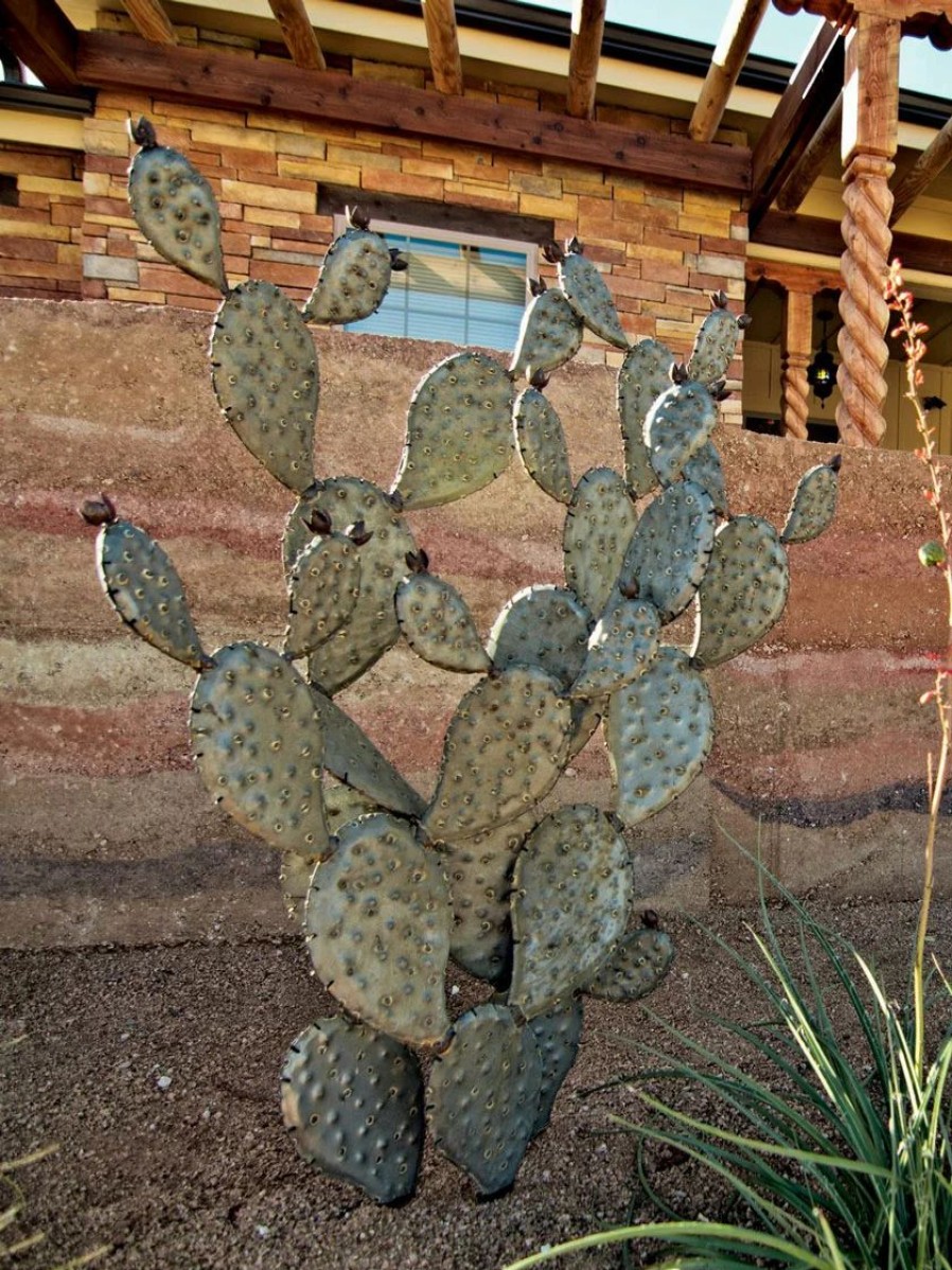 Yard & Garden Decor * | Gsc Desert Steel Prickly Pear Cactus Sculpture, Grande