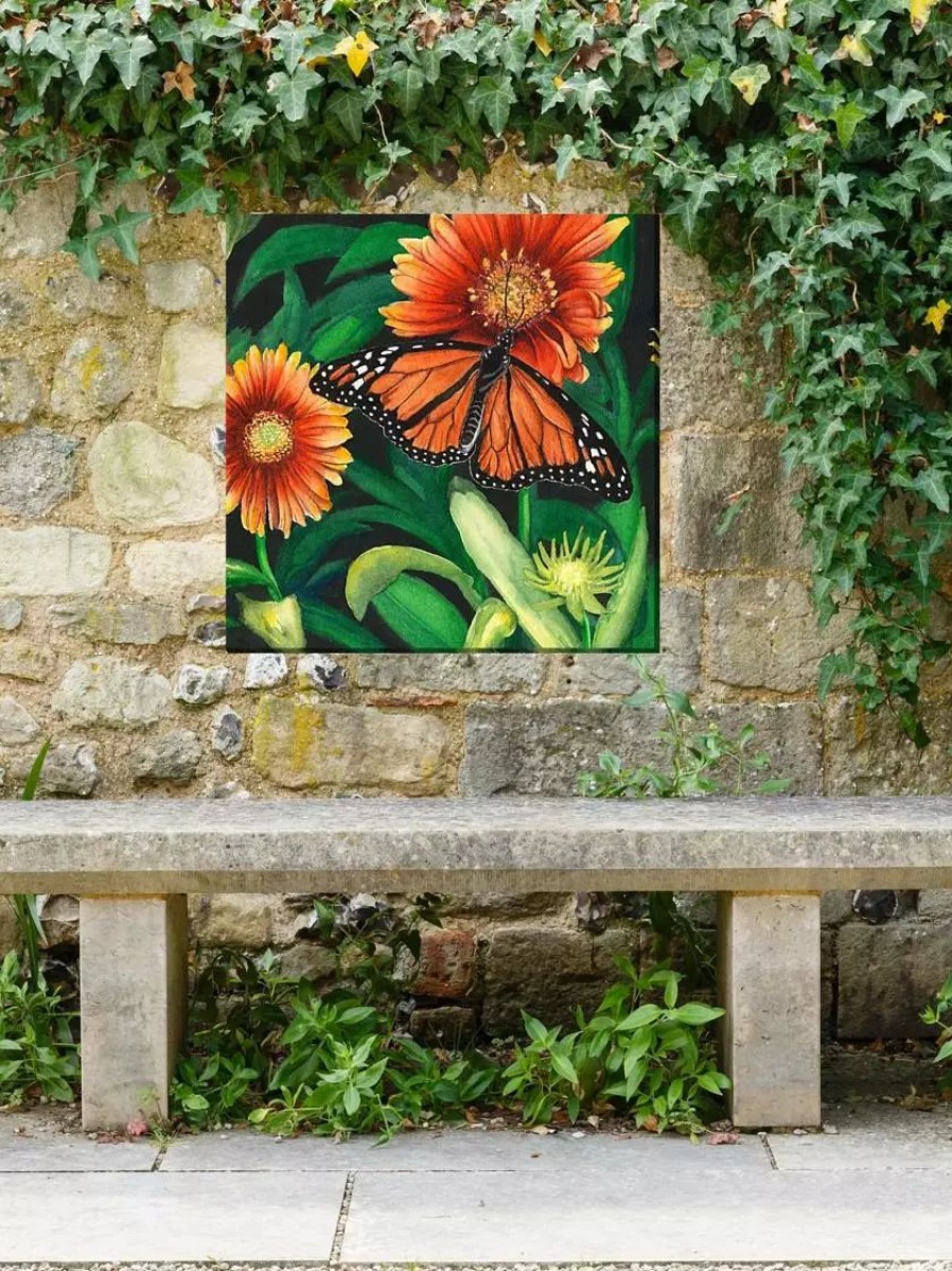 Yard & Garden Decor * | Gsc Monarch Outdoor Wall Art