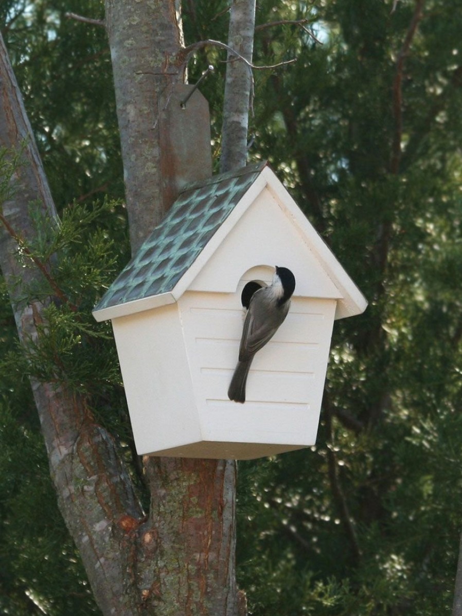 Backyard Habitat * | Gsc Classic Cottage Bird House With Verdigris Copper Roof