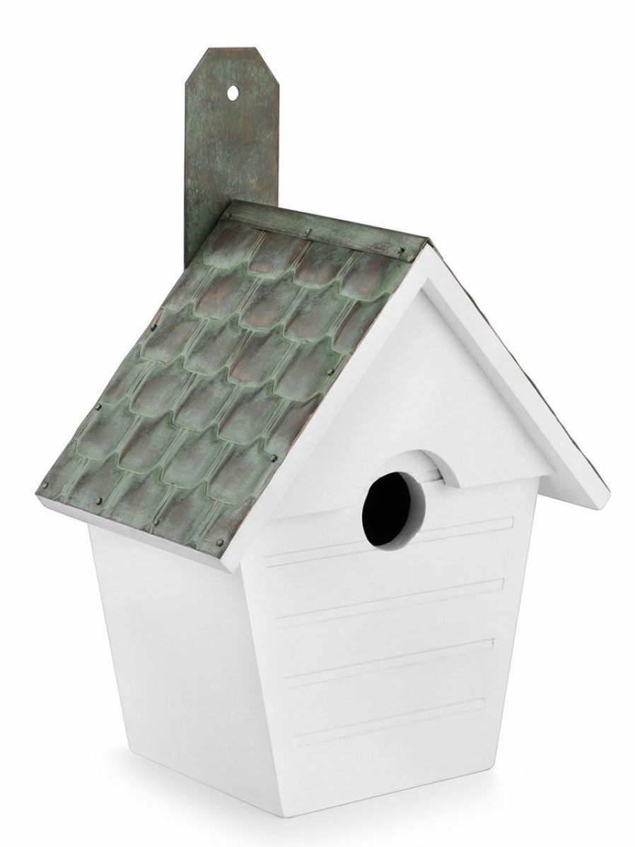 Backyard Habitat * | Gsc Classic Cottage Bird House With Verdigris Copper Roof