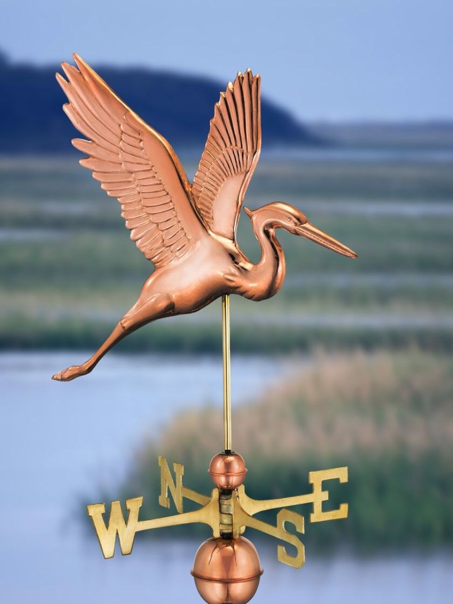 Yard & Garden Decor * | Gsc Graceful Blue Heron Weathervane