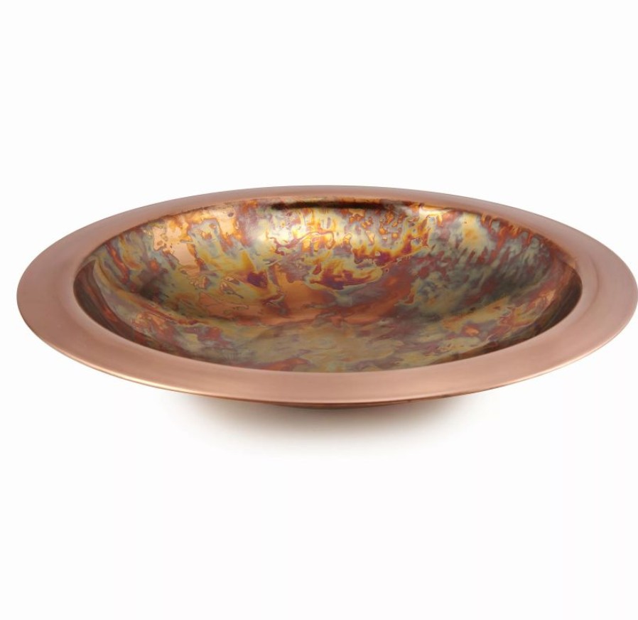 Backyard Habitat * | Gsc Pure Copper Bird Bath With Hand-Applied Fired Finish And Multipronged Garden Pole