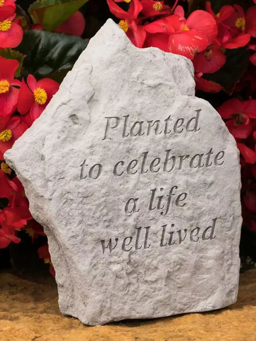 Yard & Garden Decor * | Gsc Planted To Celebrate A Life Well Lived Memorial Stone