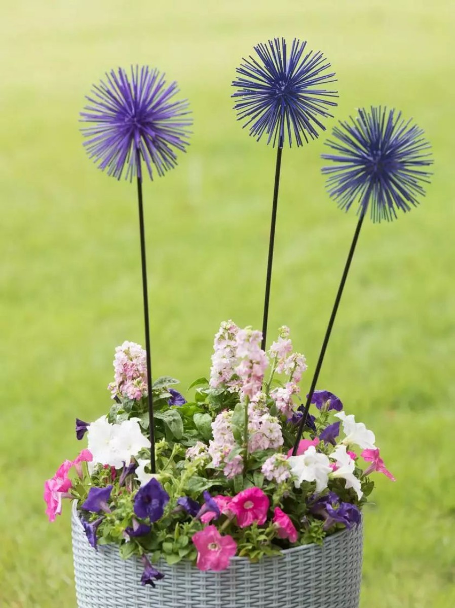 Yard & Garden Decor * | Gsc Everbloomin' Alliums, Set Of 3 Blue/Purple