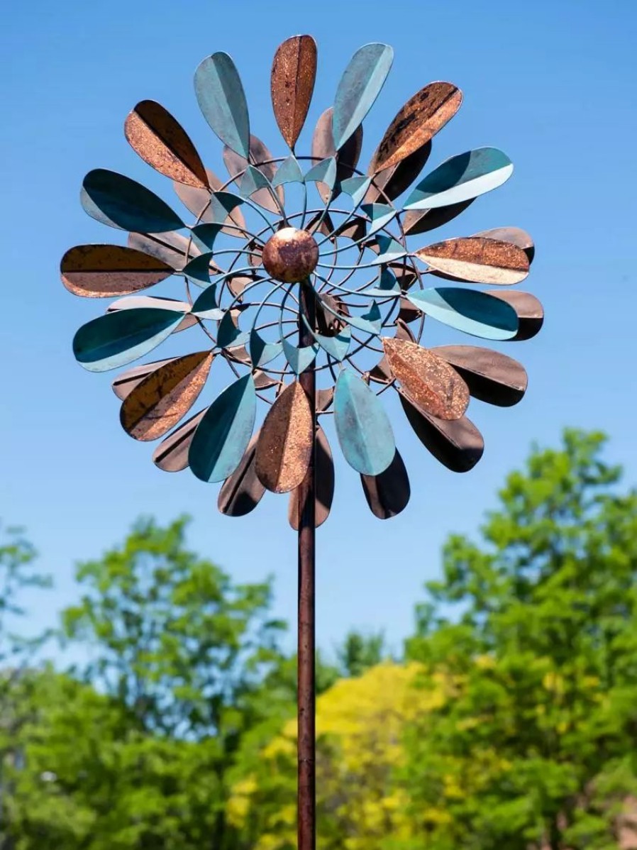 Yard & Garden Decor * | Gsc Metallic Leaf Wind Spinner