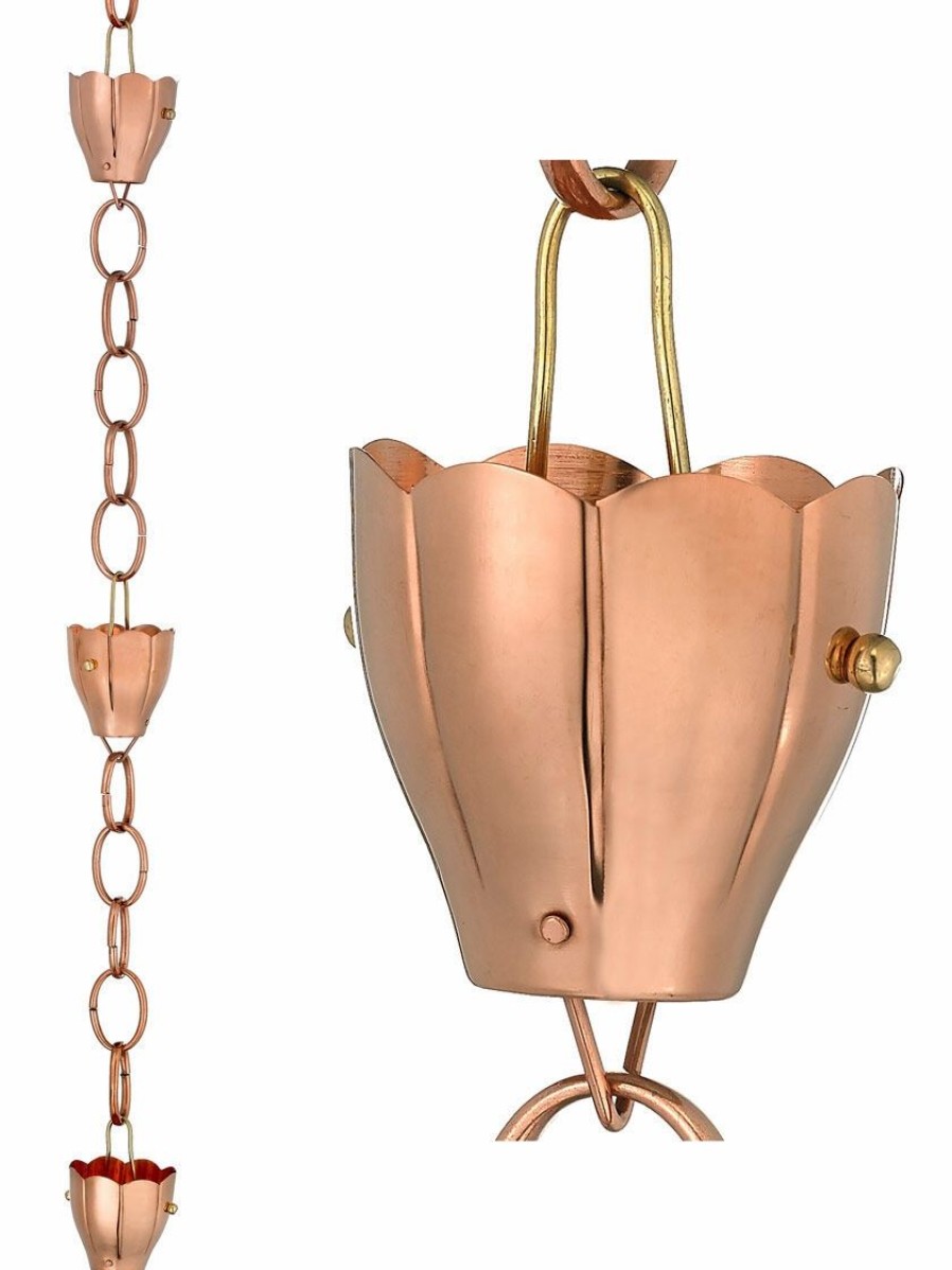 Yard & Garden Decor * | Gsc Crocus Pure Rain Chain, 8.5 Copper