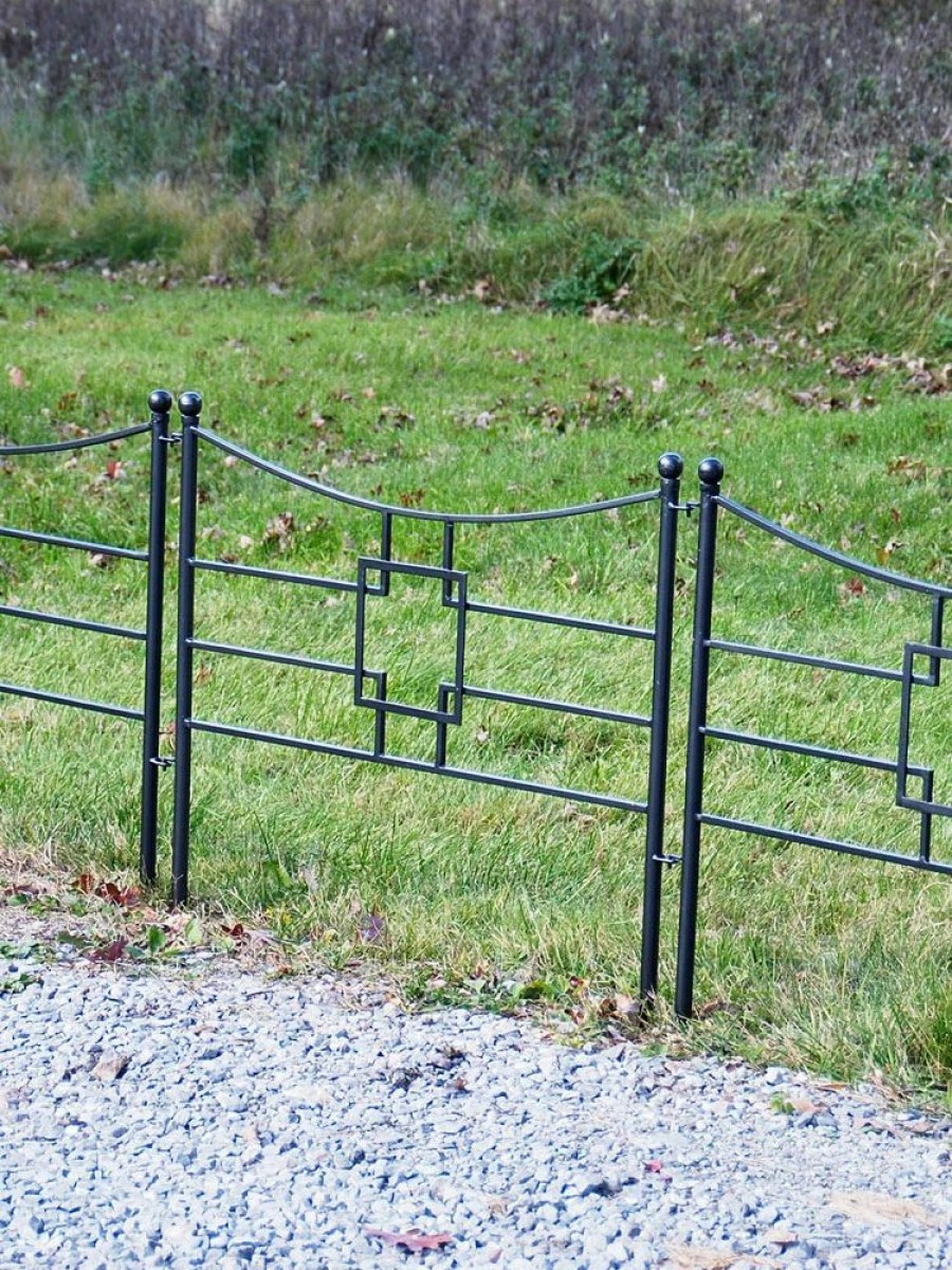 Yard & Garden Decor * | Gsc Achla Designs Square-On-Squares Fence Sections, Set Of 4