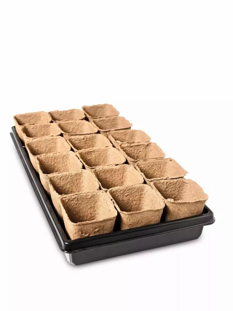 Indoor Garden * | Gsc 3-1/2" Square Biodegradable Pots & Tray Set