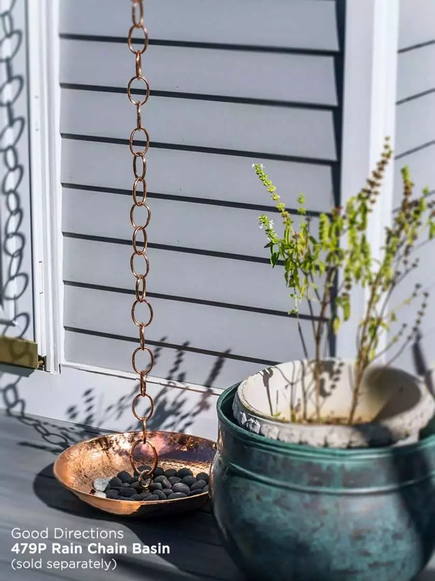 Yard & Garden Decor * | Gsc Single Link Pure Copper Rain Chain, 8.5