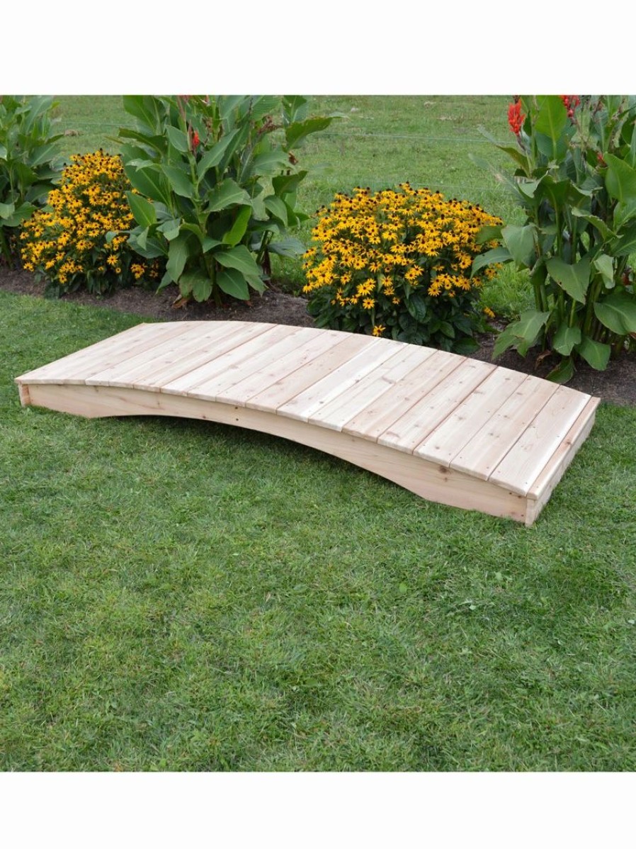 Yard & Garden Decor * | Gsc Plank Garden Bridge Unfinished 3 X 8