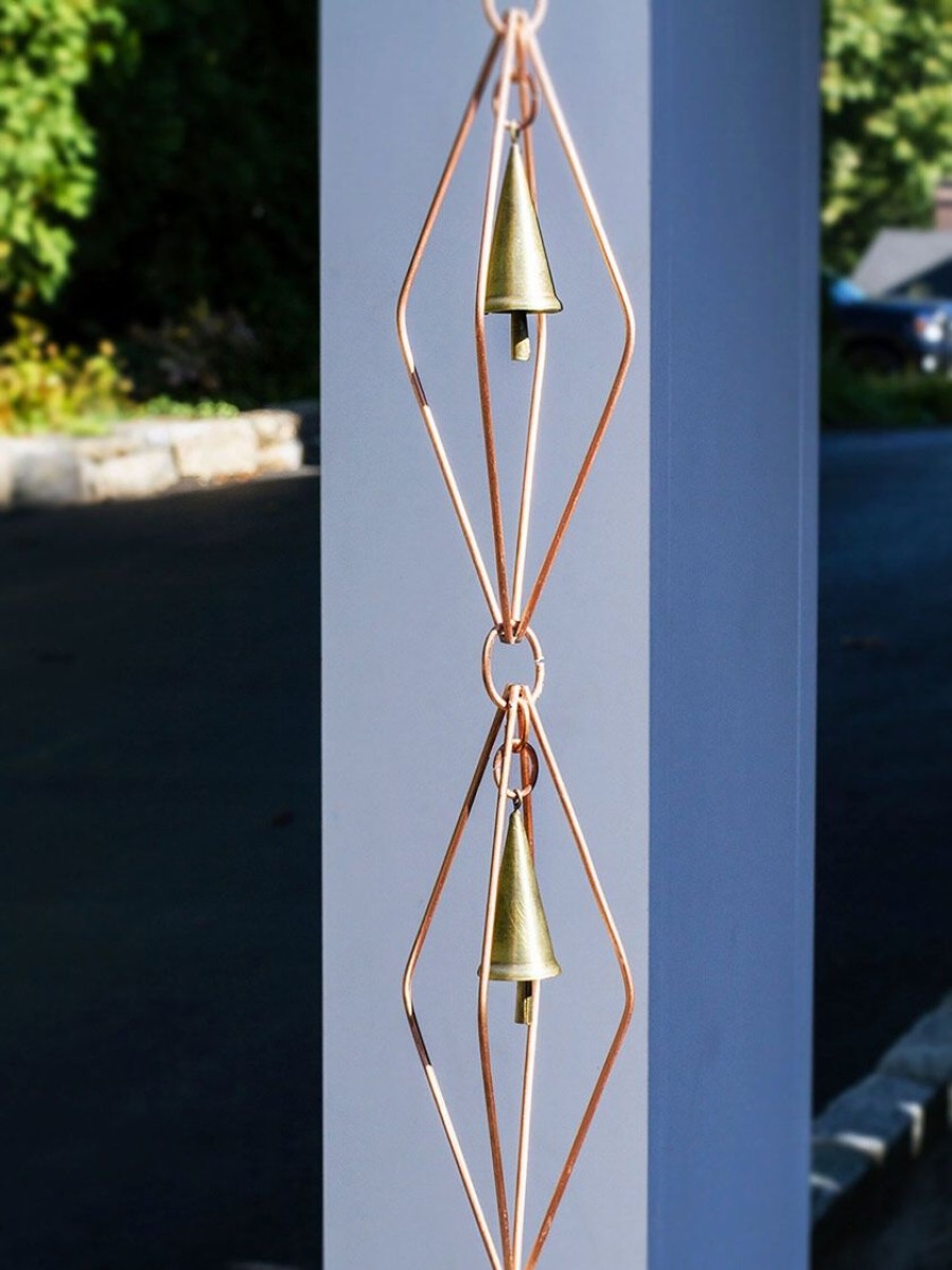 Yard & Garden Decor * | Gsc Diamond Pure Copper Rain Chain, 8-1/2