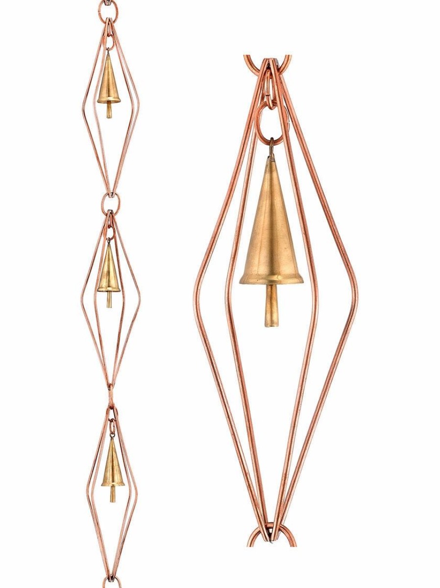 Yard & Garden Decor * | Gsc Diamond Pure Copper Rain Chain, 8-1/2