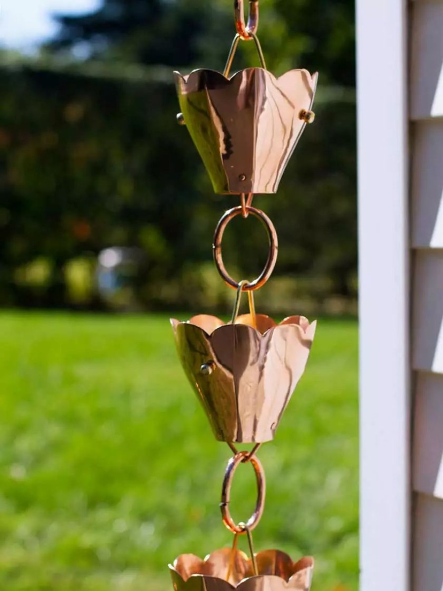 Yard & Garden Decor * | Gsc Tulip Pure Rain Chain, 8.5