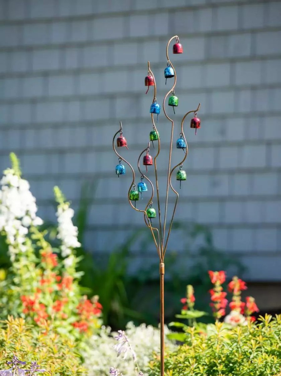 Yard & Garden Decor * | Gsc Bells Spiral Garden Stake