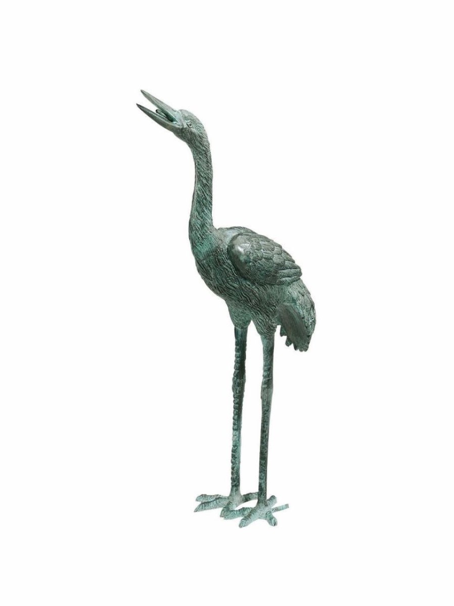 Yard & Garden Decor * | Gsc Bronze Crane Statues, Small