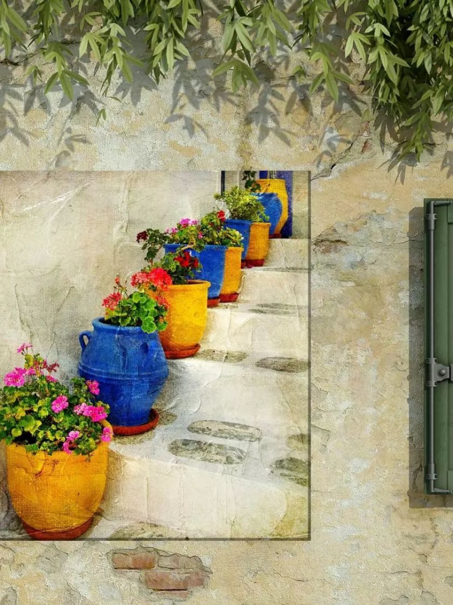 Yard & Garden Decor * | Gsc Bright Pots Outdoor Wall Art,