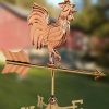 Yard & Garden Decor * | Gsc Rooster Cottage Copper Weathervane With Roof Mount