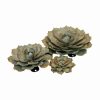 Yard & Garden Decor * | Gsc Desert Steel Blue Rose Succulent Sculpture