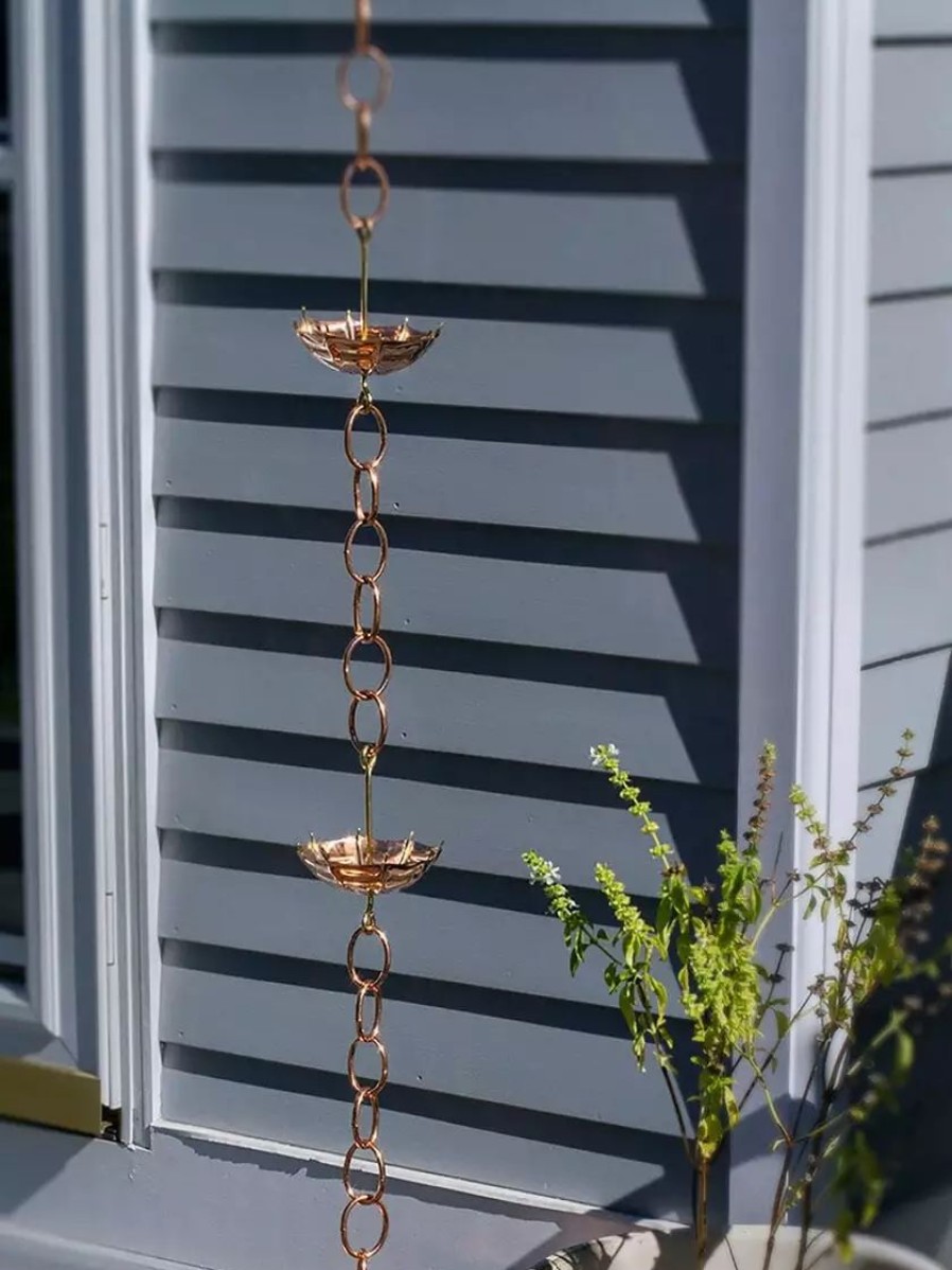 Yard & Garden Decor * | Gsc Umbrella Pure Copper Rain Chain, 8.5